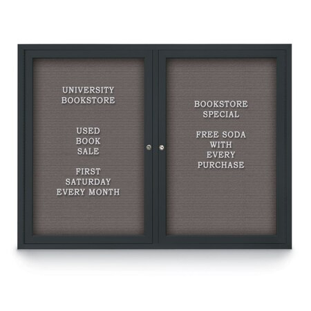 United Visual Products Indoor Enclosed Combo Board, 42"x32", Bronze Frame/Blue & Pearl UVCB4232BZ-BLUE-PEARL